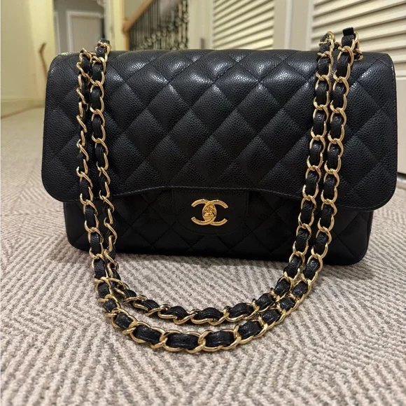 Sold Chanel Classic Black Caviar Jumbo with GHW - Picture 3 of 13